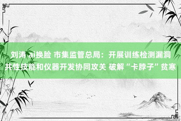 刘涛 ai换脸 市集监管总局：开展训练检测漏洞共性技能和仪器开发协同攻关 破解“卡脖子”贫寒