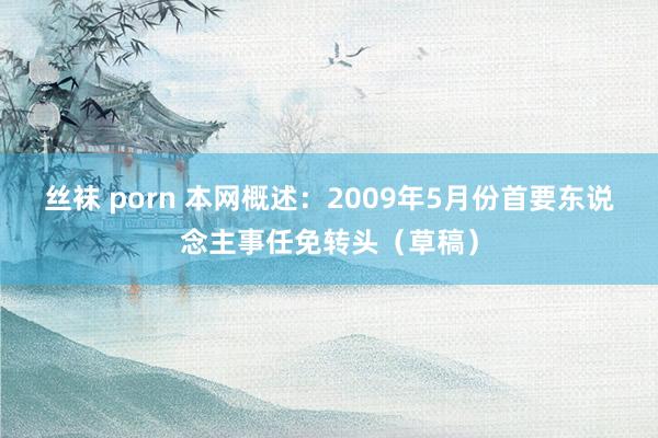 丝袜 porn 本网概述：2009年5月份首要东说念主事任免转头（草稿）