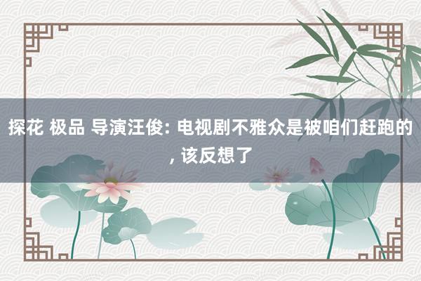探花 极品 导演汪俊: 电视剧不雅众是被咱们赶跑的, 该反想了